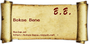 Bokse Bene névjegykártya
